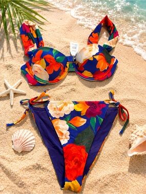 We Wore What floral bikini.XS